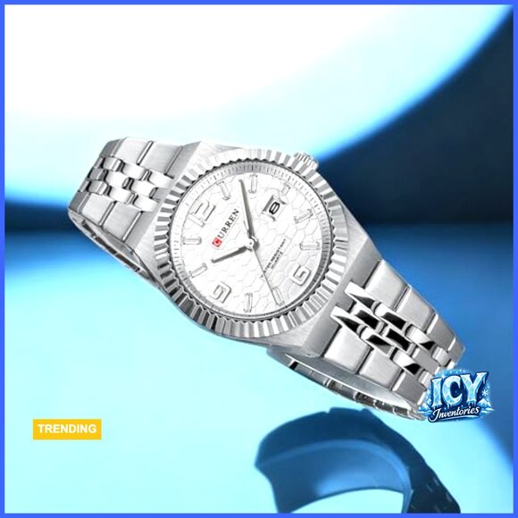 Stainless Steel Analog Quartz Watch with Date Window main image 7